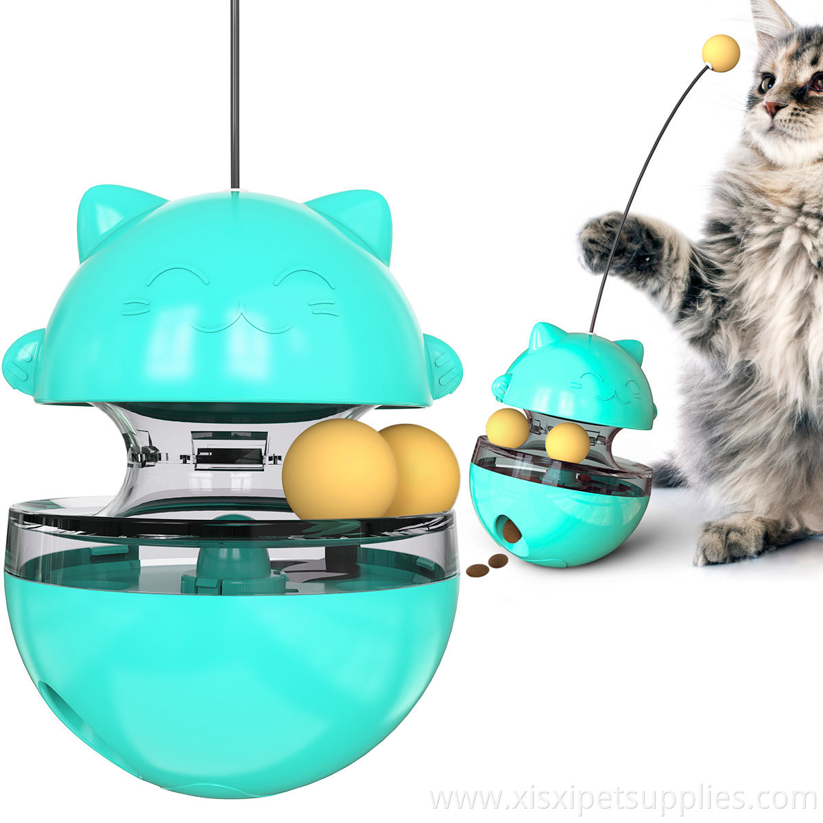 Wholesale Cat Shaking Toy Pink Blue Yellow Green Pet Toy Ball